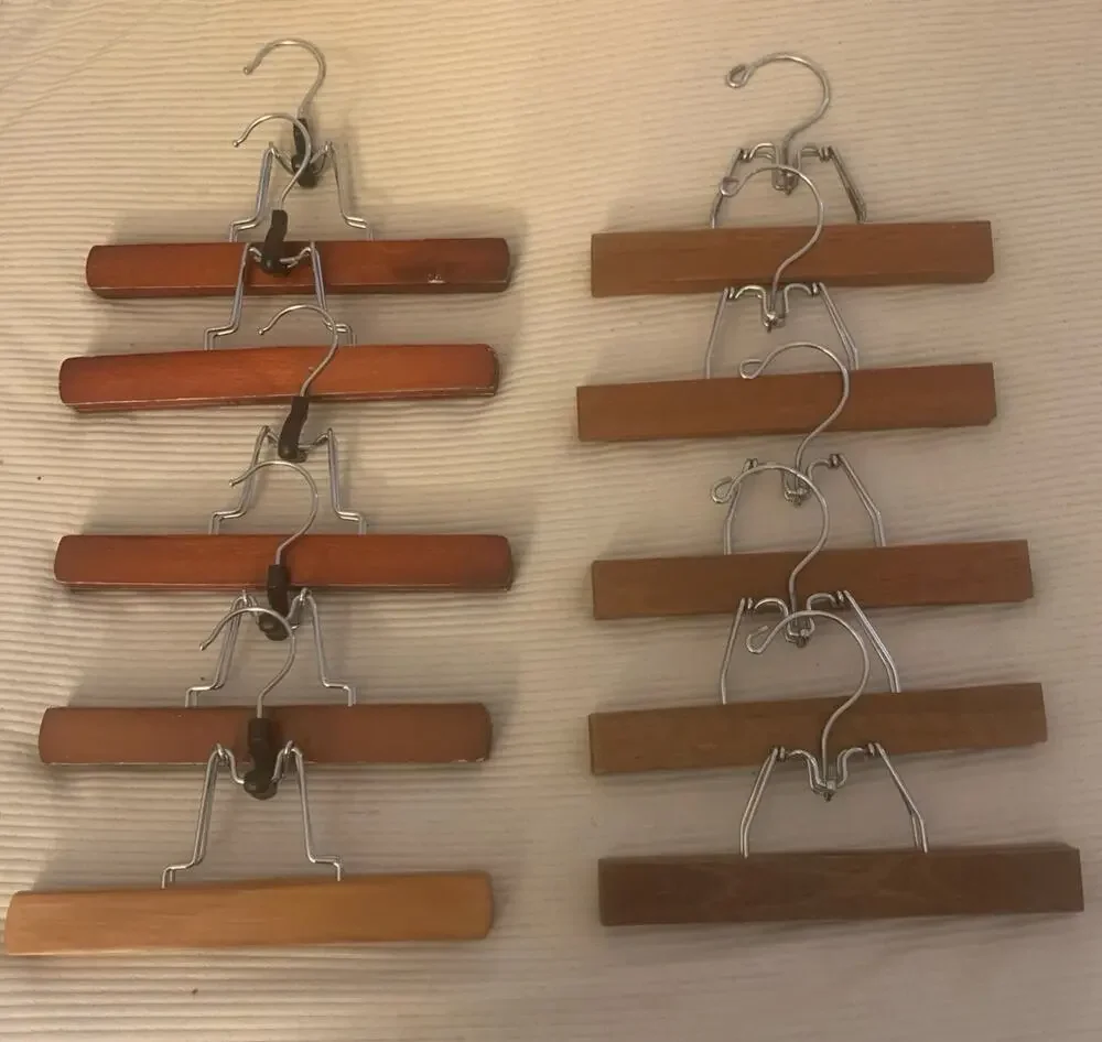 Lot of (10) Wooden Pant Hangers *please note that they are not all the same
